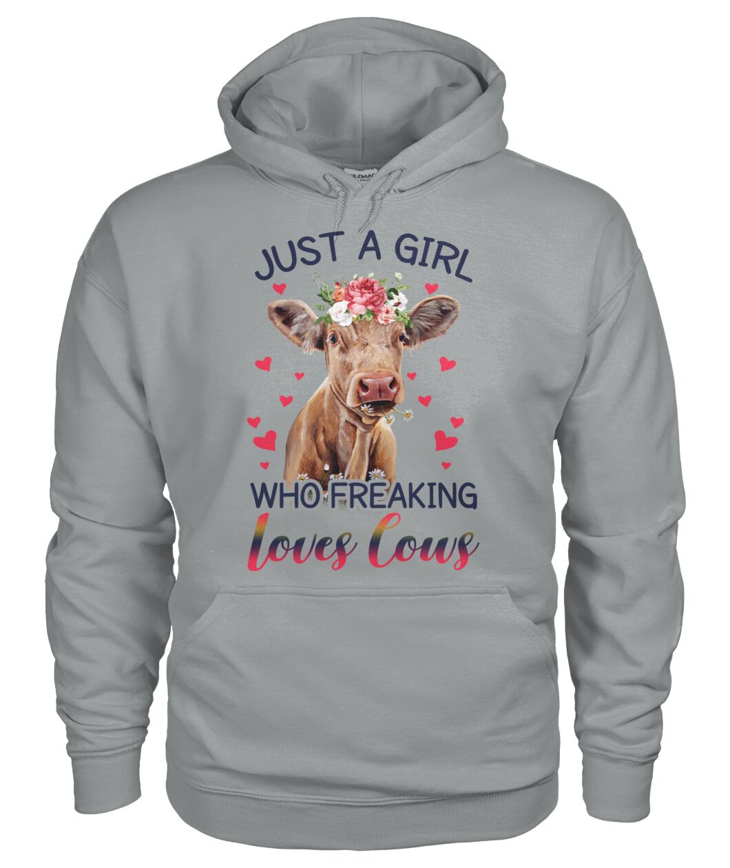 Just A girl who freaking loves cows - Unisex t-shirt , Hoodies - myfunfarm