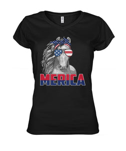 Love horse love america - Men's and Women's t-shirt , Vneck, Hoodies - myfunfarm - clothing acceessories shoes for cow lovers, pig, horse, cat, sheep, dog, chicken, goat farmer