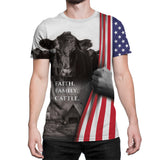 Faith Family Cattle USA Flag print  - unisex t-shirt
