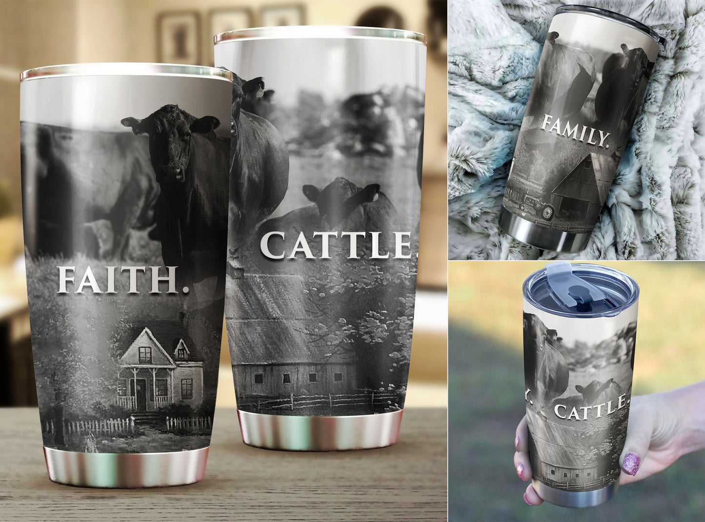 Faith Family Cattle - stainless steel Tumbler