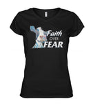 faith over fear - Men's and Women's t-shirt , Vneck, Hoodies - myfunfarm - clothing acceessories shoes for cow lovers, pig, horse, cat, sheep, dog, chicken, goat farmer