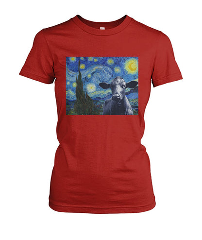 Van-gogh-painting Angus black - Men's and Women's t-shirt , Vneck, Hoodies - myfunfarm - clothing acceessories shoes for cow lovers, pig, horse, cat, sheep, dog, chicken, goat farmer