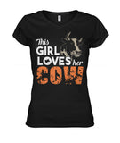 This girl who loves cows - Men's and Women's t-shirt , Vneck, Hoodies - myfunfarm - clothing acceessories shoes for cow lovers, pig, horse, cat, sheep, dog, chicken, goat farmer