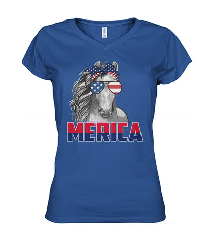Love horse love america - Men's and Women's t-shirt , Vneck, Hoodies - myfunfarm - clothing acceessories shoes for cow lovers, pig, horse, cat, sheep, dog, chicken, goat farmer