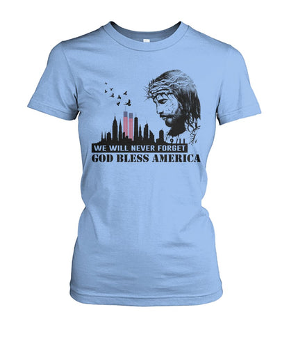 We will never forget 911 - God bless america  - unisex  t-shirt , Hoodies