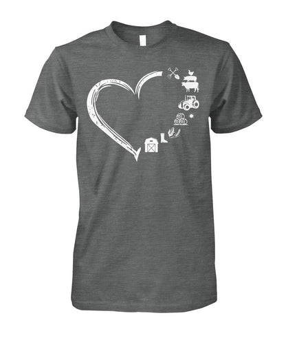 Heart  Farm Life - unisex  t-shirt , Hoodies - myfunfarm