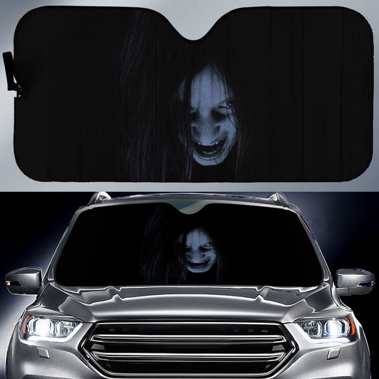 Scary ghost Halloween - Auto Sun Shade - myfunfarm - clothing acceessories shoes for cow lovers, pig, horse, cat, sheep, dog, chicken, goat farmer