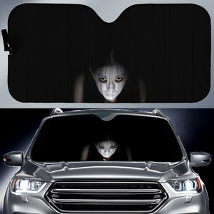 Scary ghost Halloween - Auto Sun Shade - myfunfarm - clothing acceessories shoes for cow lovers, pig, horse, cat, sheep, dog, chicken, goat farmer