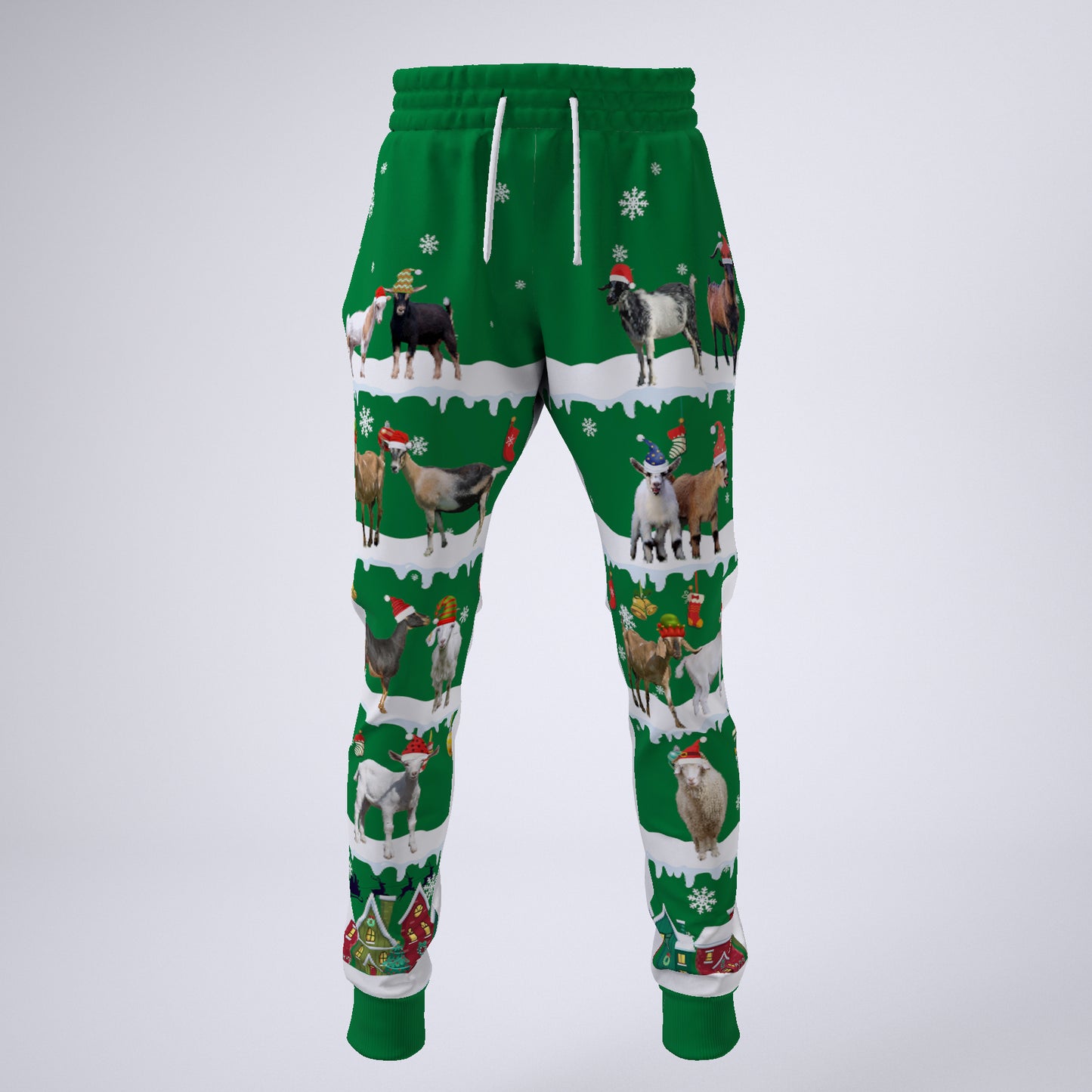 Goats in snow - Merry Christmas -  Unisex Sweatshirt and Pants - myfunfarm
