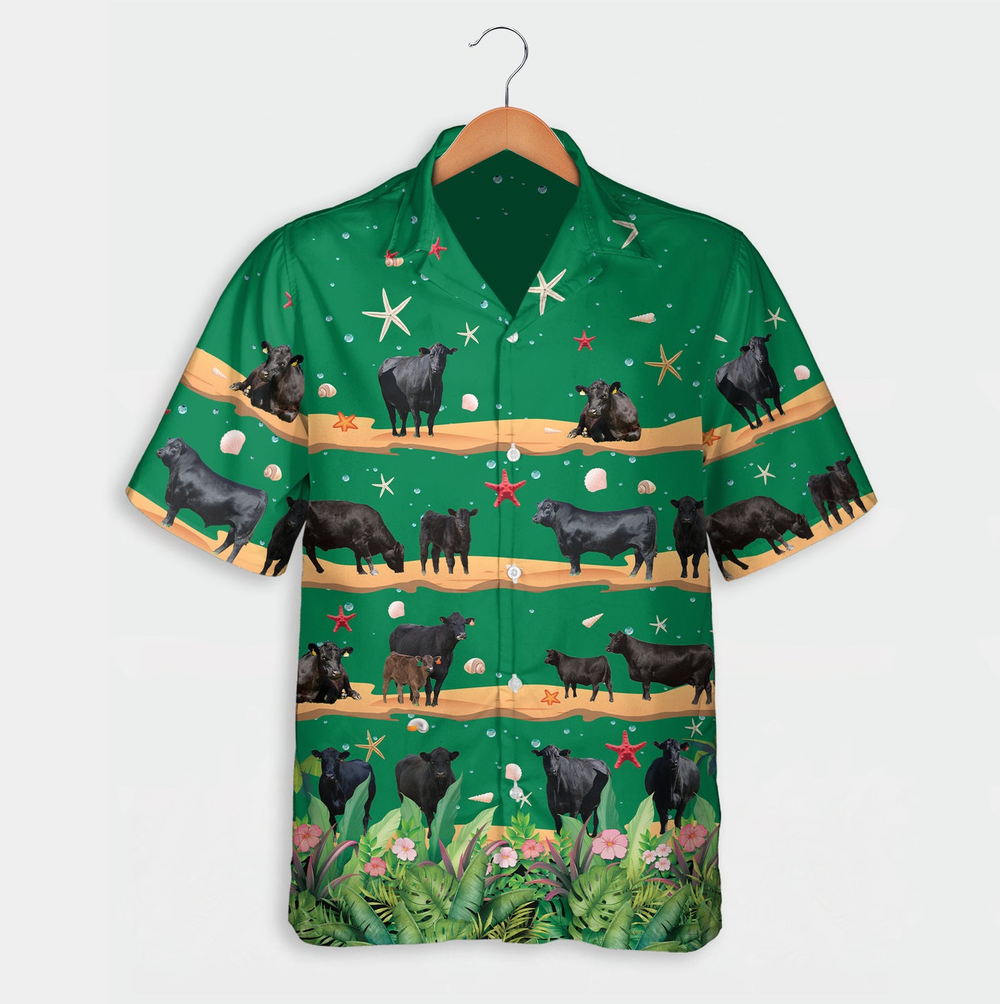 Cattle pattern beach holiday blue, red, green  - Hawaiian Shirt, Shorts for adult and youth - myfunfarm