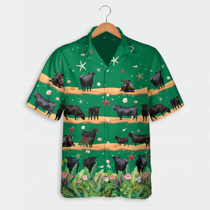 Cattle pattern beach holiday blue, red, green  - Hawaiian Shirt, Shorts for adult and youth - myfunfarm