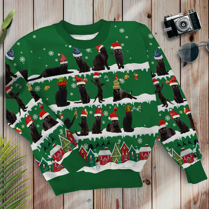 Cats in Snow - Merry Christmas - Unisex Sweatshirt - myfunfarm