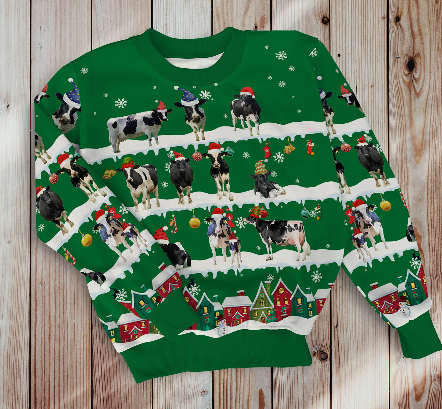 Cows in Snow - Merry Christmas -  Unisex Sweatshirt and Pants - myfunfarm