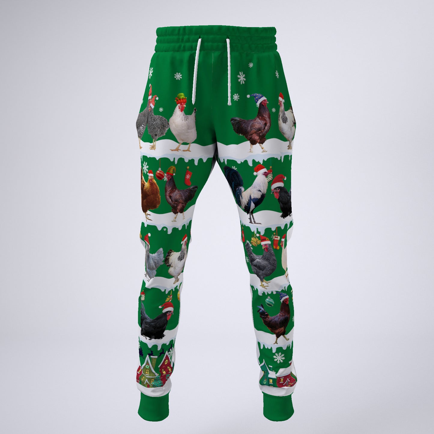 Chickens in Snow - Merry Christmas - Unisex Sweatshirt and Pants - myfunfarm