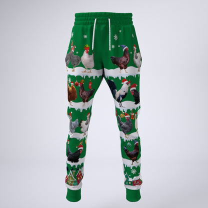 Chickens in Snow - Merry Christmas - Unisex Sweatshirt and Pants - myfunfarm
