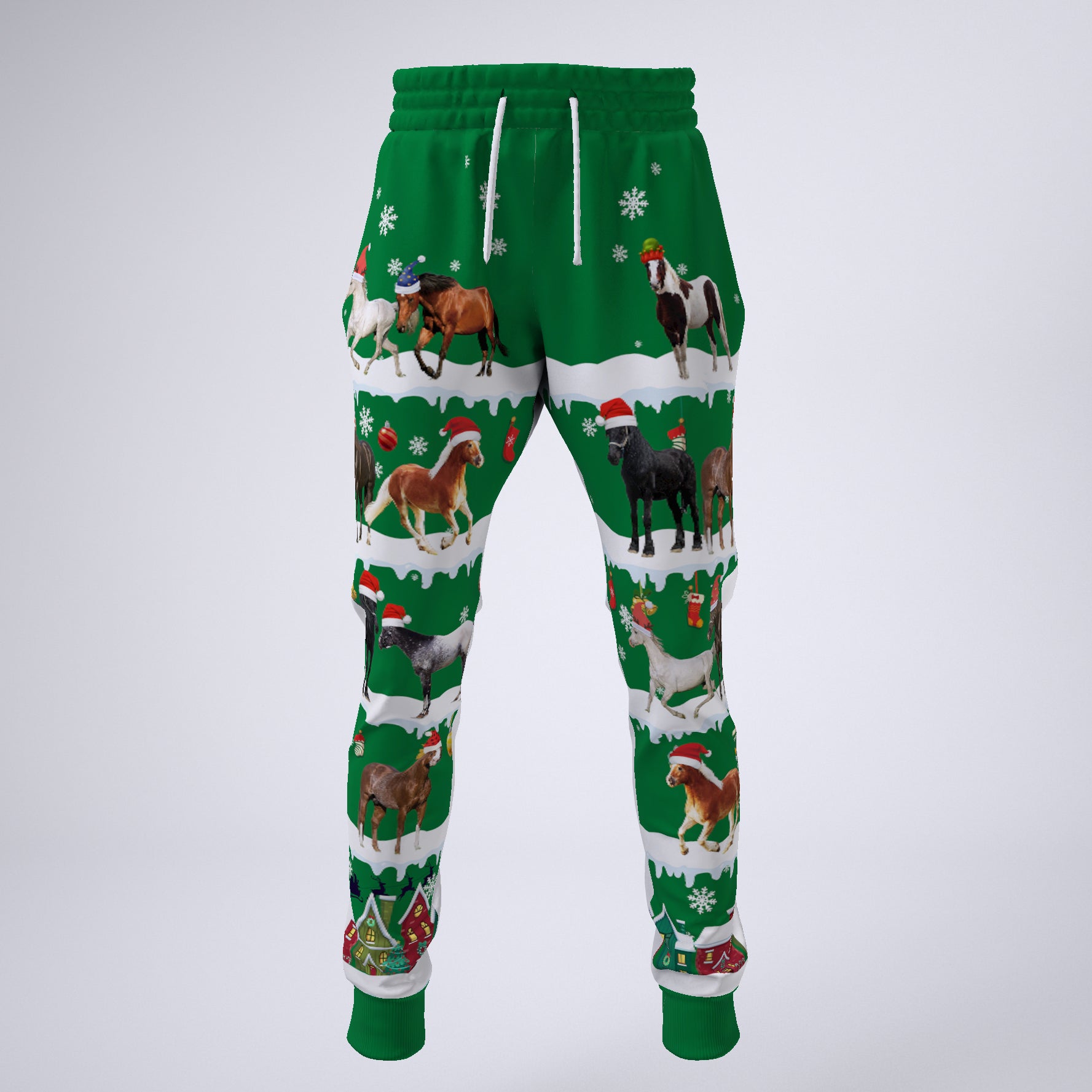 Horses in Snow - Merry Christmas - Unisex Sweatshirt and Pants - myfunfarm