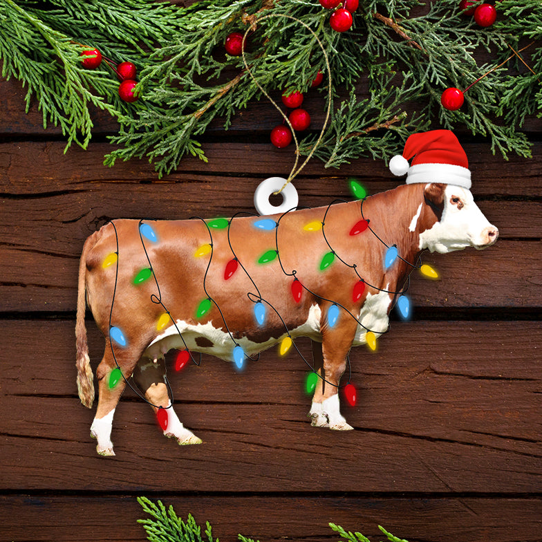 Cattle print The Christmas Wooden Ornament - myfunfarm