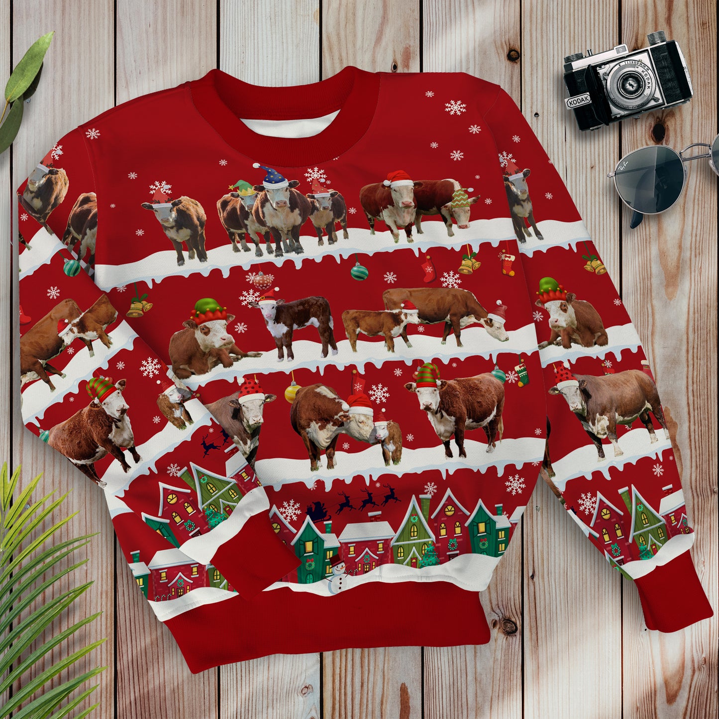 Hereford cattle in snow - Merry Christmas -  Unisex Sweatshirt and Pants
