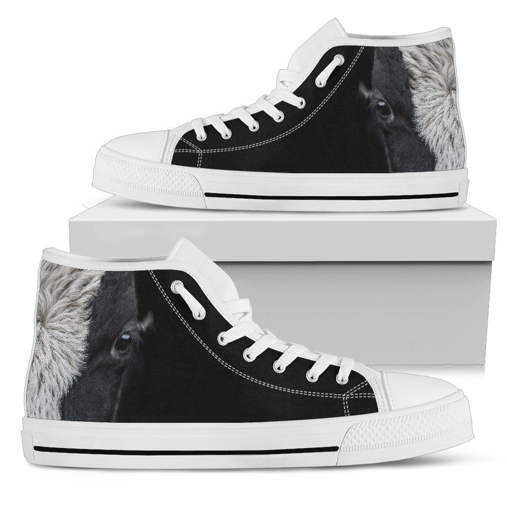 Eyes cow - High-Top Shoe WOMEN'S and MEN'S - myfunfarm - clothing acceessories shoes for cow lovers, pig, horse, cat, sheep, dog, chicken, goat farmer
