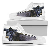 Angus black painting style  - High-Top Shoe WOMEN'S and MEN'S - myfunfarm - clothing acceessories shoes for cow lovers, pig, horse, cat, sheep, dog, chicken, goat farmer