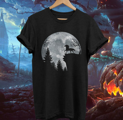 Horse in the Moon - Halloween unisex  t-shirt , Hoodies