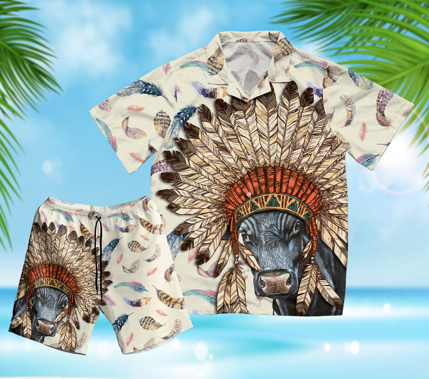 Indian cattle pattern - Hawaiian Shirt - myfunfarm