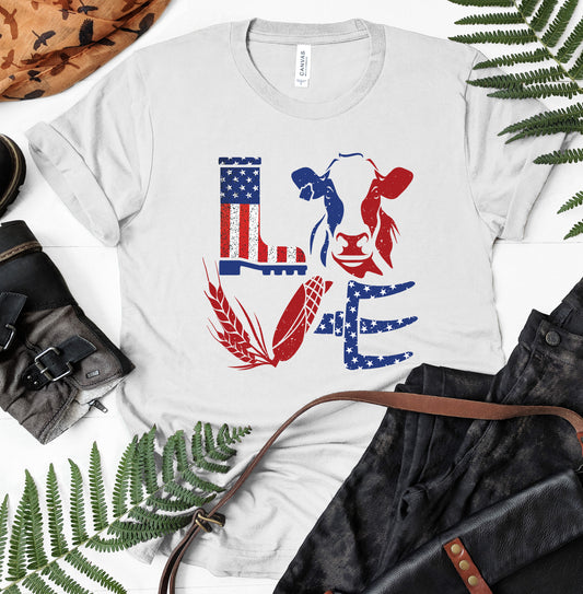 Love Cow USA  - design unisex  t-shirt , Hoodies