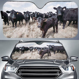Angus cute  print Auto Sun Shade - myfunfarm - clothing acceessories shoes for cow lovers, pig, horse, cat, sheep, dog, chicken, goat farmer
