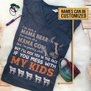 Custom names - Personalized Mama Cow t-shirt -  Mother's day gift