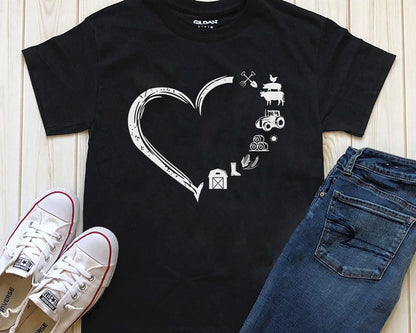 Heart  Farm Life - unisex  t-shirt , Hoodies - myfunfarm
