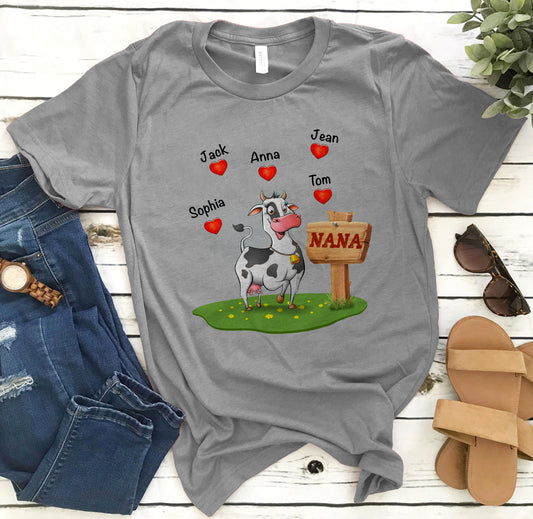 Custom names Cow Lovers - unisex  t-shirt for Mother's day