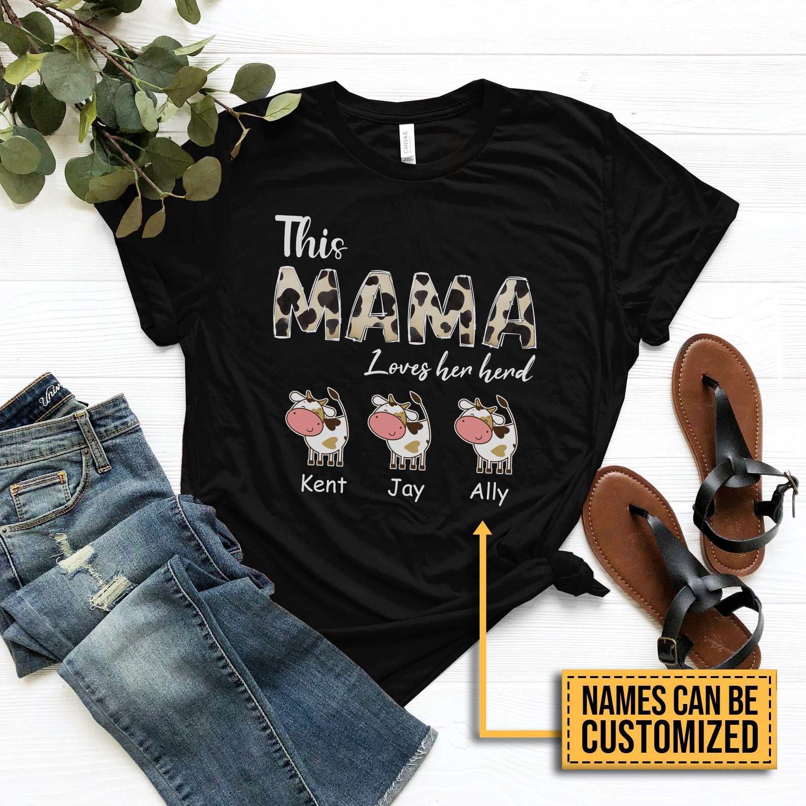This Mama Loves her herd - personalized t-shirt, Hoodies - myfunfarm