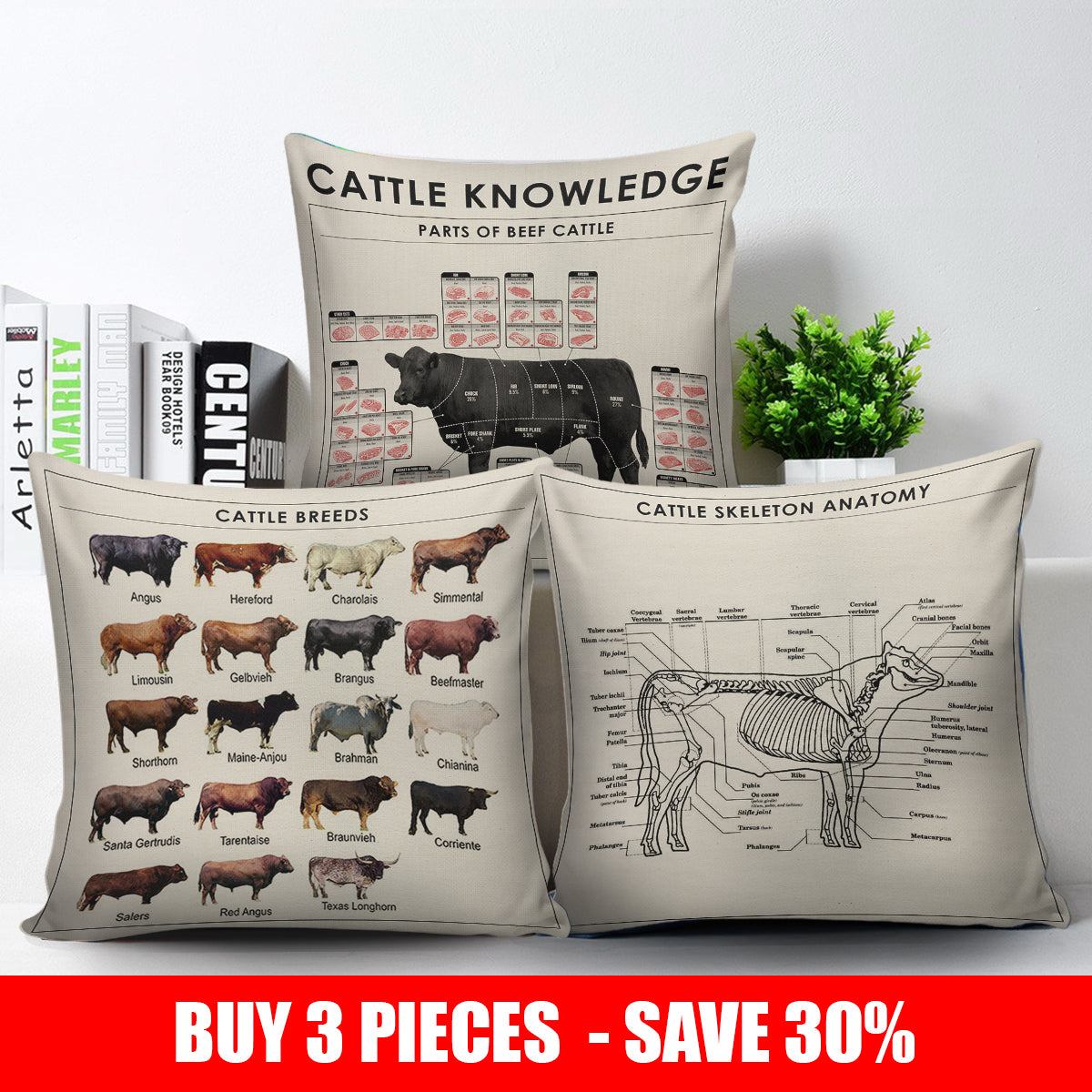 Cattle Knowledge - Pillow case - myfunfarm