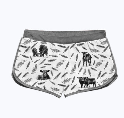 Cattle Pattern Women Linen Shirt & Shorts - myfunfarm