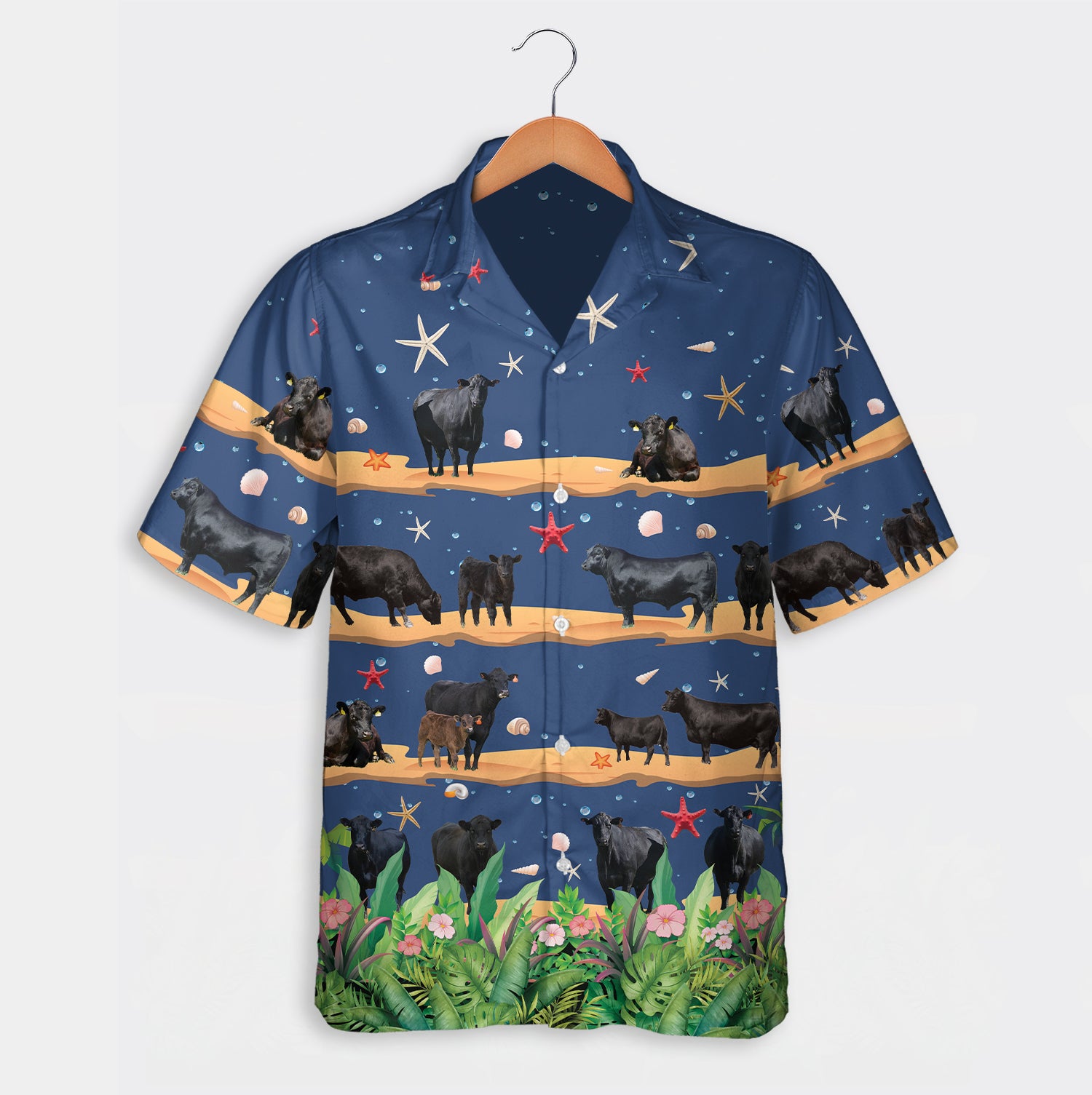 Cattle pattern beach holiday blue, red, green  - Hawaiian Shirt, Shorts for adult and youth - myfunfarm