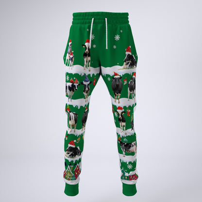 Cows in Snow - Merry Christmas -  Unisex Sweatshirt and Pants - myfunfarm