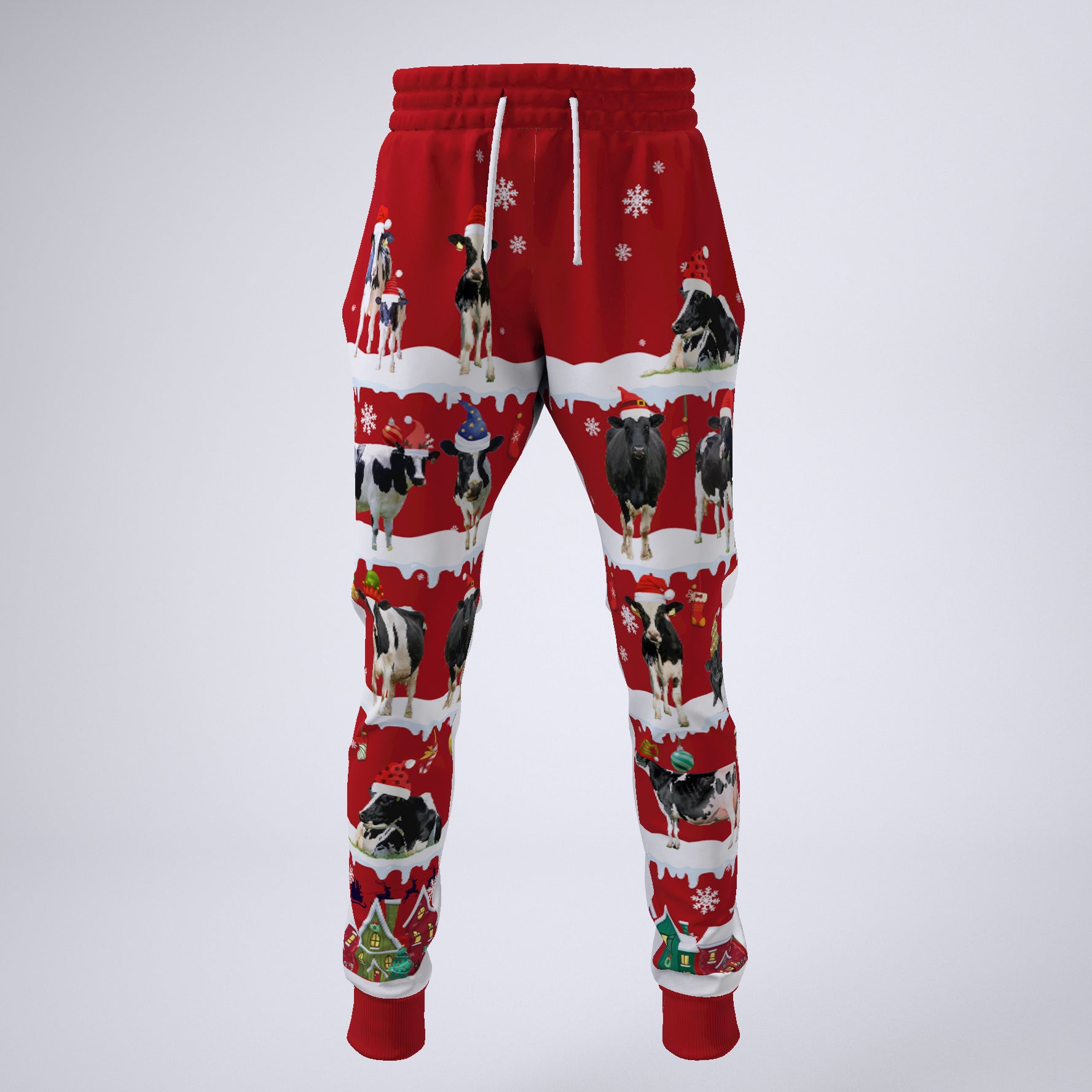 Cows in Snow - Merry Christmas -  Unisex Sweatshirt and Pants - myfunfarm