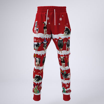 Cows in Snow - Merry Christmas -  Unisex Sweatshirt and Pants - myfunfarm