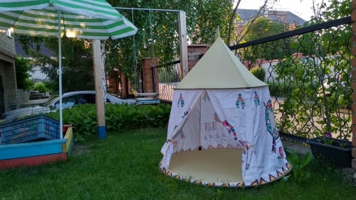Kid Tent House Portable Princess Castle 123*116cm Present Hang Flag - myfunfarm