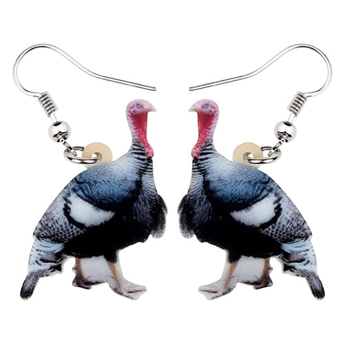 Acrylic Floral Chicken Hen Earrings  For Women, Girls, Teens - myfunfarm
