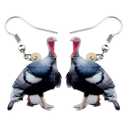 Acrylic Floral Chicken Hen Earrings  For Women, Girls, Teens - myfunfarm