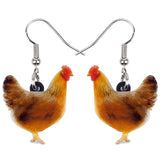 Acrylic Floral Chicken Hen Earrings  For Women, Girls, Teens