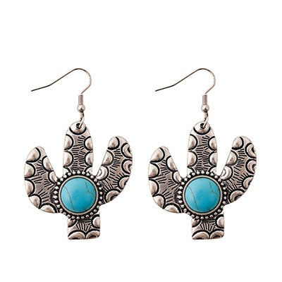 Tribal Eagle Cactus Sunflower Statement Earrings For Women - myfunfarm