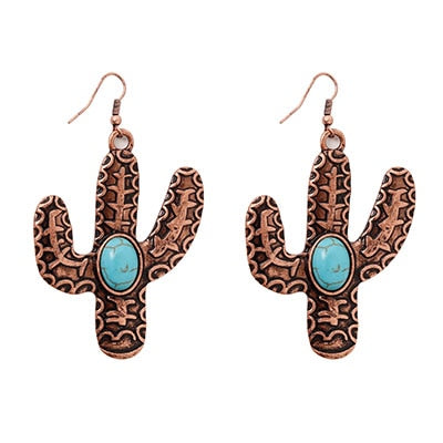 Tribal Eagle Cactus Sunflower Statement Earrings For Women - myfunfarm