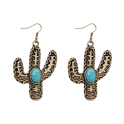 Tribal Eagle Cactus Sunflower Statement Earrings For Women - myfunfarm