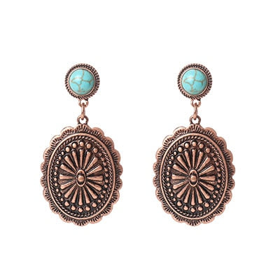 Tribal Eagle Cactus Sunflower Statement Earrings For Women - myfunfarm