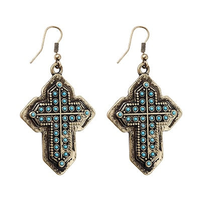 Tribal Eagle Cactus Sunflower Statement Earrings For Women - myfunfarm