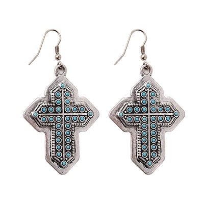 Tribal Eagle Cactus Sunflower Statement Earrings For Women - myfunfarm