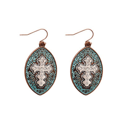 Tribal Eagle Cactus Sunflower Statement Earrings For Women - myfunfarm