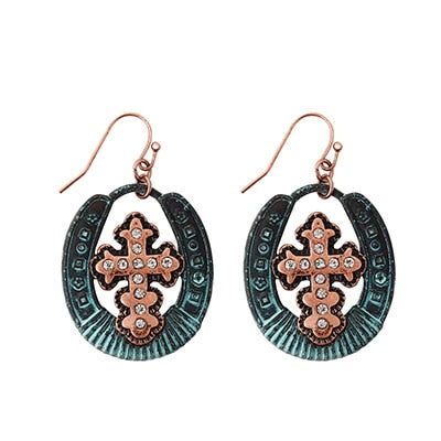 Tribal Eagle Cactus Sunflower Statement Earrings For Women - myfunfarm